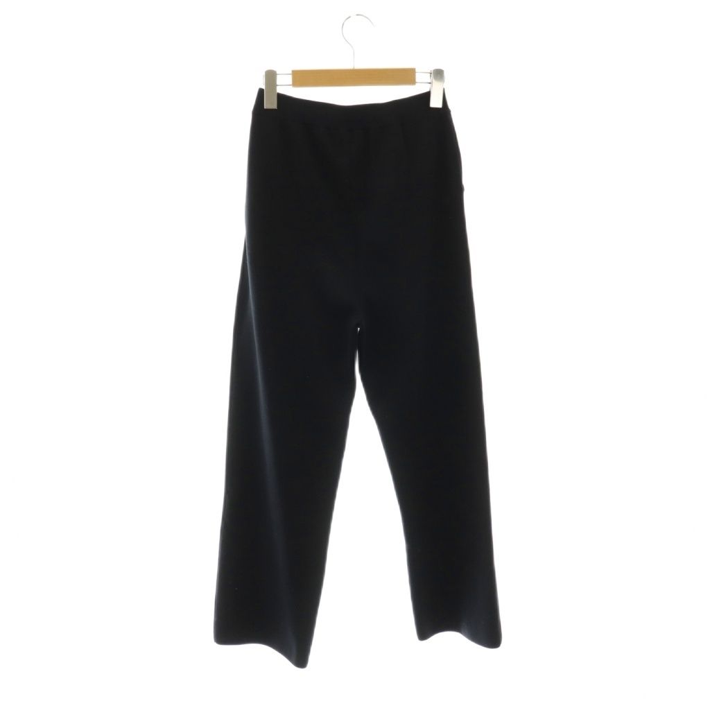 エブール ebure 24 SS コットンシルク ストレートニットパンツ 36 濃紺 NR OS