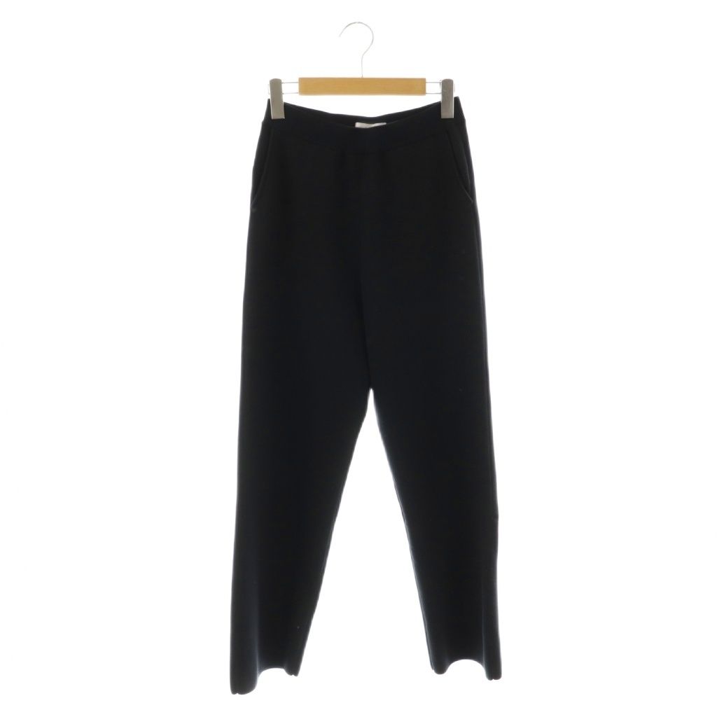 エブール ebure 24 SS コットンシルク ストレートニットパンツ 36 濃紺 NR OS