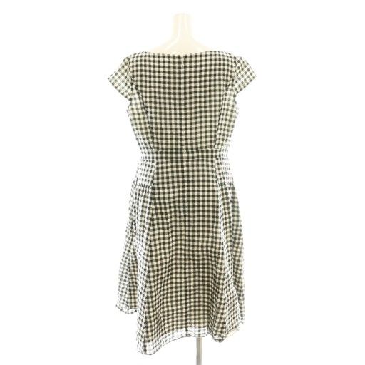 トッカ TOCCA 23 SS ギンガムチェック MELODY ドレス ワンピース ひざ丈 6 ブラック ホワイト DF OS