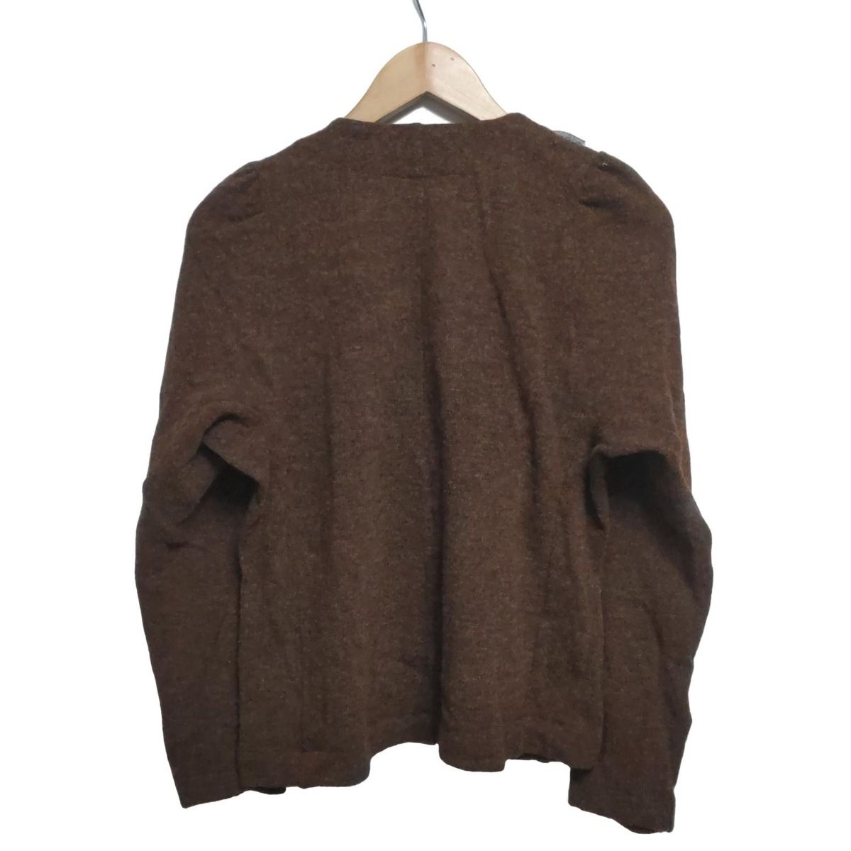 トリココムデギャルソン 長袖カットソー レディース - ダークブラウン×黒×アイボリー ニット レース スパンコール フェイクパール