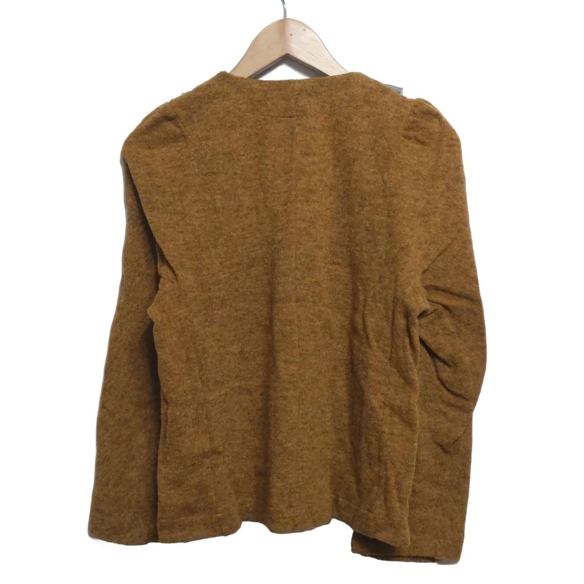 トリココムデギャルソン 長袖カットソー レディース - ダークイエロー×黒×アイボリー ニット レース スパンコール フェイクパール