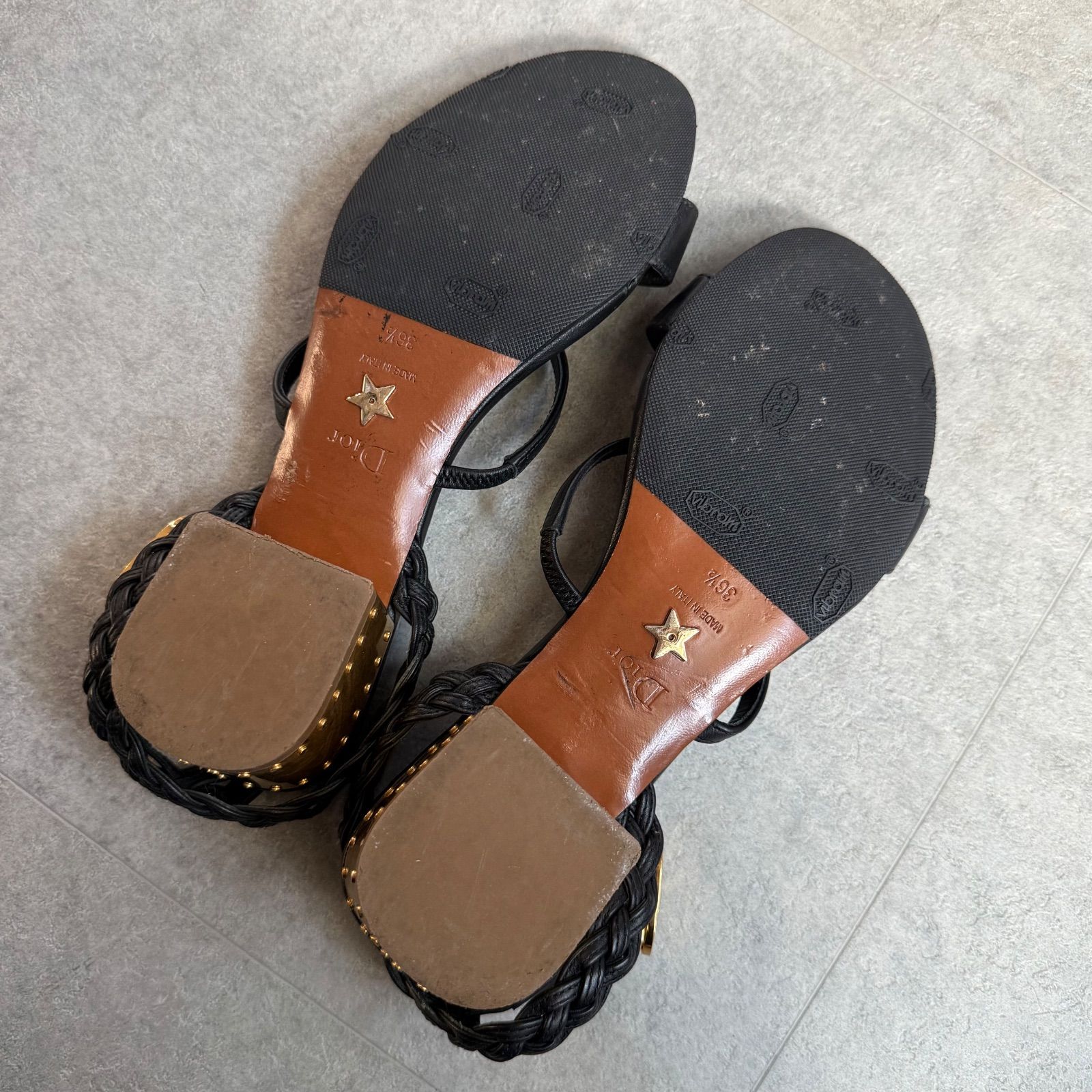 Christian Dior クリスチャンディオール CDロゴベルト 編み込み レザー