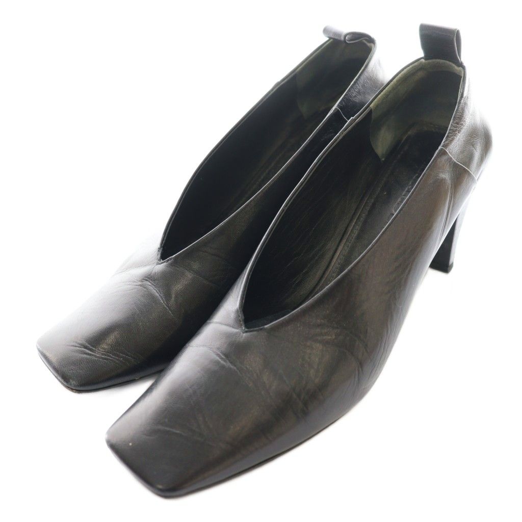 ジルサンダー JIL SANDER アンクルリングパンプス レザー 38 黒