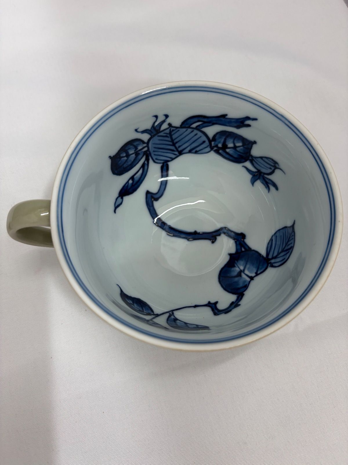 ☆希少☆ ① 源右衛門窯 ティファニー源 カップ＆ソーサー 青磁木の葉