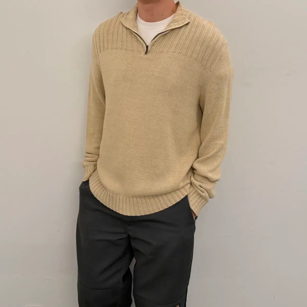 ポロラルフローレン ハーフジップ フィッシャーマン ニット