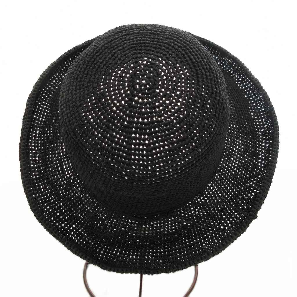 マキシン maxim Be a girl 麦わら帽子 ハット M ラフィア リボン 黒