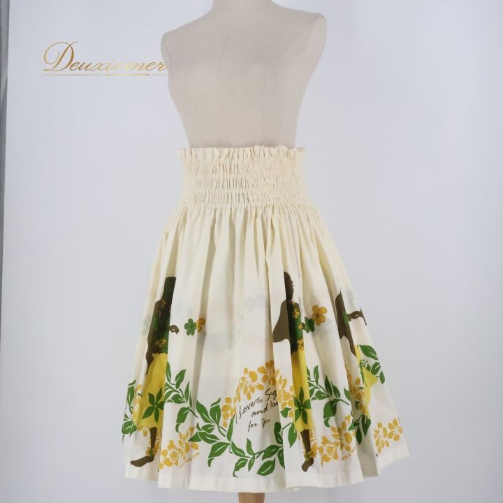 フラダンス 衣装 パウスカート ホワイト系 マウナロア 日本製