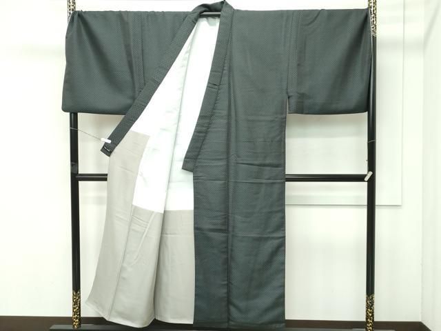 上 男性 銀座もとじ THE YARD 紬 ドット 千歳茶色地 扱い たとう紙付き s 6