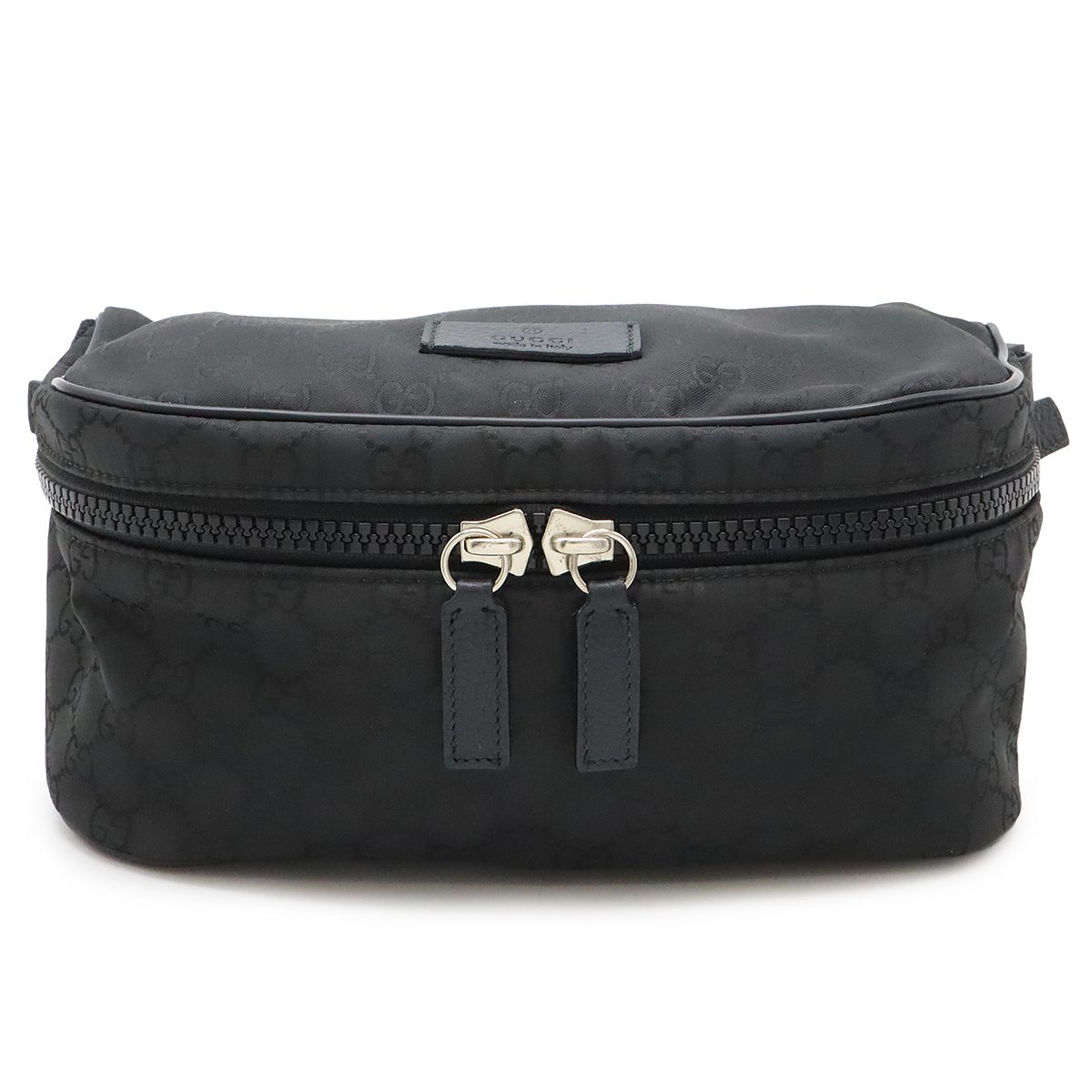 GUCCI グッチ GGナイロン ボディバッグ ウエストバッグ ウエストポーチ ヒップバッグ ショルダーバッグ レザー ブラック 黒 グレー 509643
