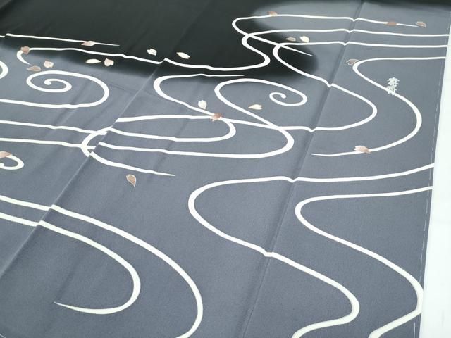 平和屋本店●極上 世界的ファッションデザイナー 山本寛斎 kansaiブランド 訪問着 刺繍 黒地 金彩 やまと誂製 逸品 未使用 CZAA4532s6 平和屋本店○極上 世界的ファッションデザイナー 山本寛斎 kansai