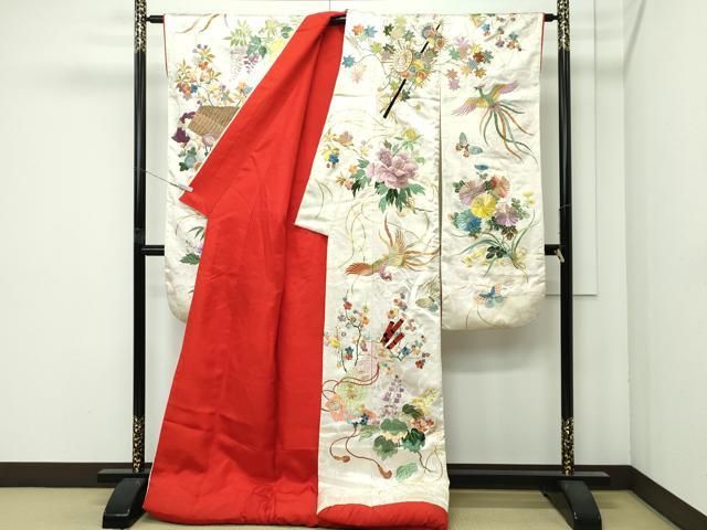 上 色打掛 総刺繍 駒刺繍 鳳凰草花吉祥文 金糸 和装 婚礼 結婚式 花嫁 神社挙式 s 6