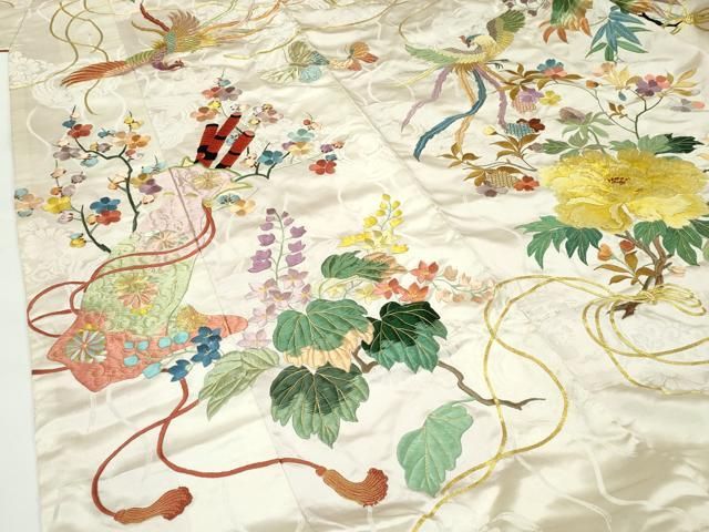 平和屋本店●極上　色打掛　総刺繍　駒刺繍　鳳凰草花吉祥文　金糸　和装　婚礼　結婚式　花嫁　神社挙式　逸品　CZAA4644s6 平和屋本店○極上 色打掛 総刺繍 駒刺繍 鳳凰草花吉祥文 金糸 和装