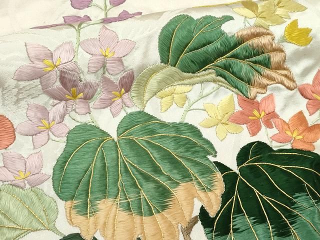 平和屋本店○極上 色打掛 総刺繍 駒刺繍 鳳凰草花吉祥文 金糸 和装