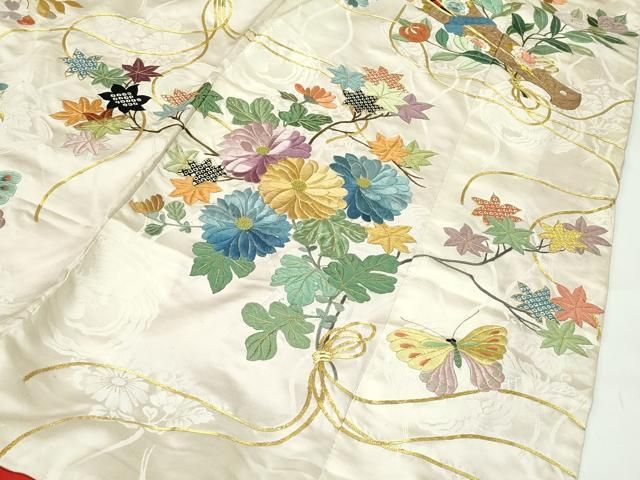 平和屋本店●極上　色打掛　総刺繍　駒刺繍　鳳凰草花吉祥文　金糸　和装　婚礼　結婚式　花嫁　神社挙式　逸品　CZAA4644s6 平和屋本店○極上 色打掛 総刺繍 駒刺繍 鳳凰草花吉祥文 金糸 和装