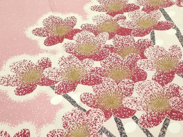 平和屋本店○極上 人間国宝 森口華弘 蒔糊友禅 蒔糊散らし 訪問着 枝梅