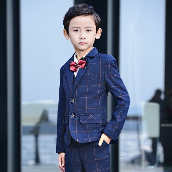 男の子スーツ 120 cm ネイビー スーツ セットアップ キッズ 男子 フォーマルスーツ 子供 タキシード ジュニア キッズスーツ 子供スーツ チェック柄 結婚式 入学式 七五三 ピアノ発表会 卒園式 卒業式 子供服 dt 301 d 3