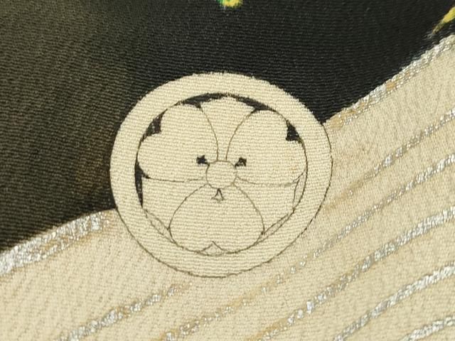  上 アンティーク 大正ロマン 振袖 駒刺繍 立波飛鶴花文 金銀糸 s 6 振袖 着物