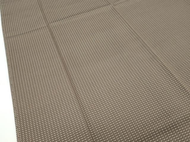 平和屋本店○希少 西陣 木野織物 菱屋善兵衛謹製 お召 格子柄 反端付き