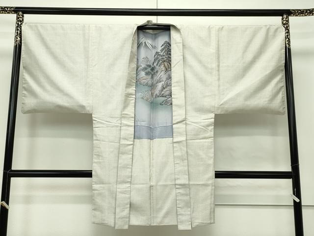 平和屋本店○極上 男性 本場大島紬 白大島 アンサンブル 100亀甲 総