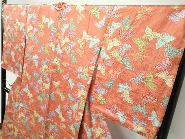 平和屋本店●極上　創業460年・千總　小紋　絞り　舞蝶文　金彩　そひ色地　大丸扱い　逸品　CZAA4856s6 平和屋本店○極上 創業460年・千總 小紋 絞り 舞蝶文 金彩 そひ色地