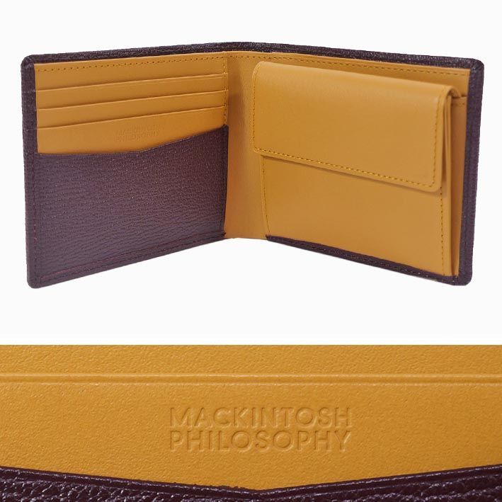 マッキントッシュフィロソフィー 牛革 二つ折り財布 ロイヤル メンズ ワイン 定価20 900円 レザー プレゼント ギフト 無料ラッピング