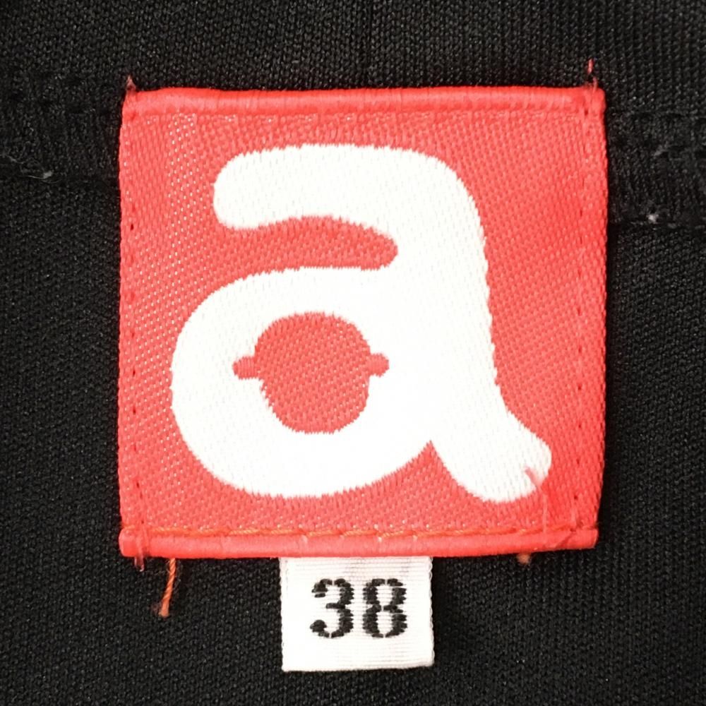 美品】アルチビオ 長袖ハイネックシャツ 黒 袖ロゴシルバー レディース