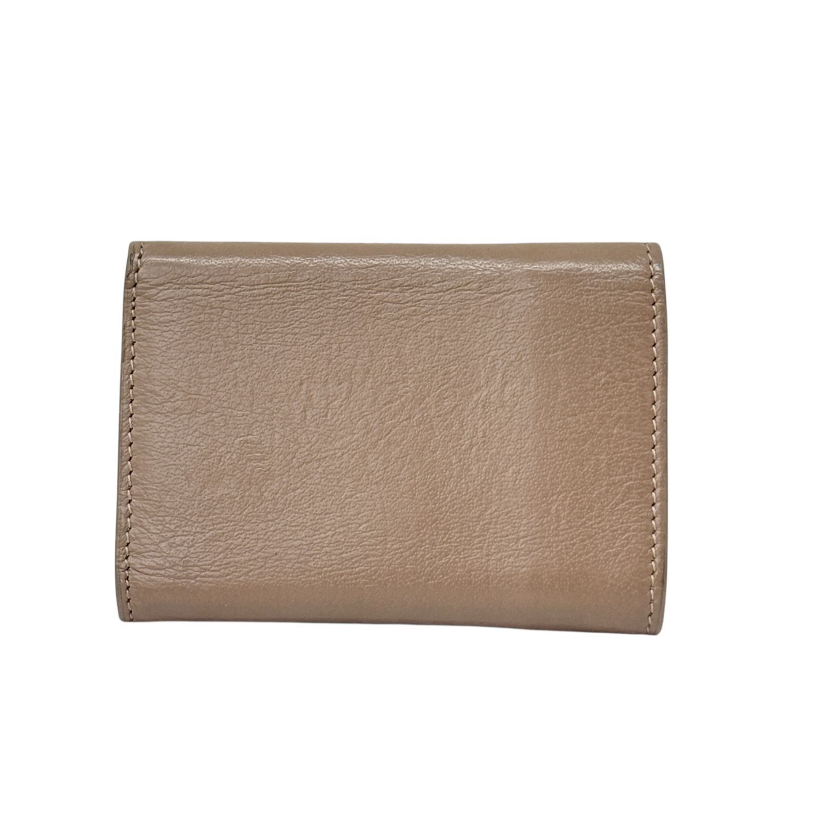 BALENCIAGA バレンシアガ ペーパーミニウォレット コンパクト 三つ折り財布 レザー ブラウン系