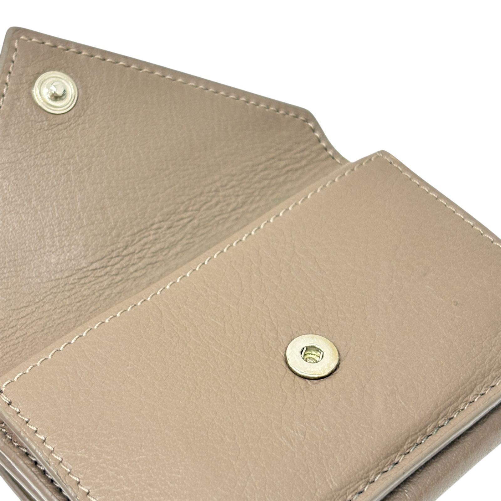  BALENCIAGA バレンシアガ ペーパーミニウォレット コンパクト 三つ折り財布 レザー ブラウン系 三つ折り財布 折り財布