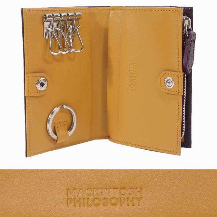 マッキントッシュフィロソフィー 牛革 キーケース ロイヤル メンズ ワイン 定価18 700円 レザー 小銭入れ コインケース プレゼント ギフト 無料ラッピング