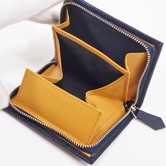 マッキントッシュフィロソフィー 牛革 BOX 小銭入れ ロイヤル メンズ ネイビー 紺 定価18 700円 レザー パスケース プレゼント ギフト 無料ラッピング