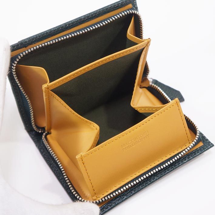 マッキントッシュフィロソフィー 牛革 BOX 小銭入れ ロイヤル メンズ グリーン 緑 定価18 700円 レザー パスケース プレゼント ギフト 無料ラッピング