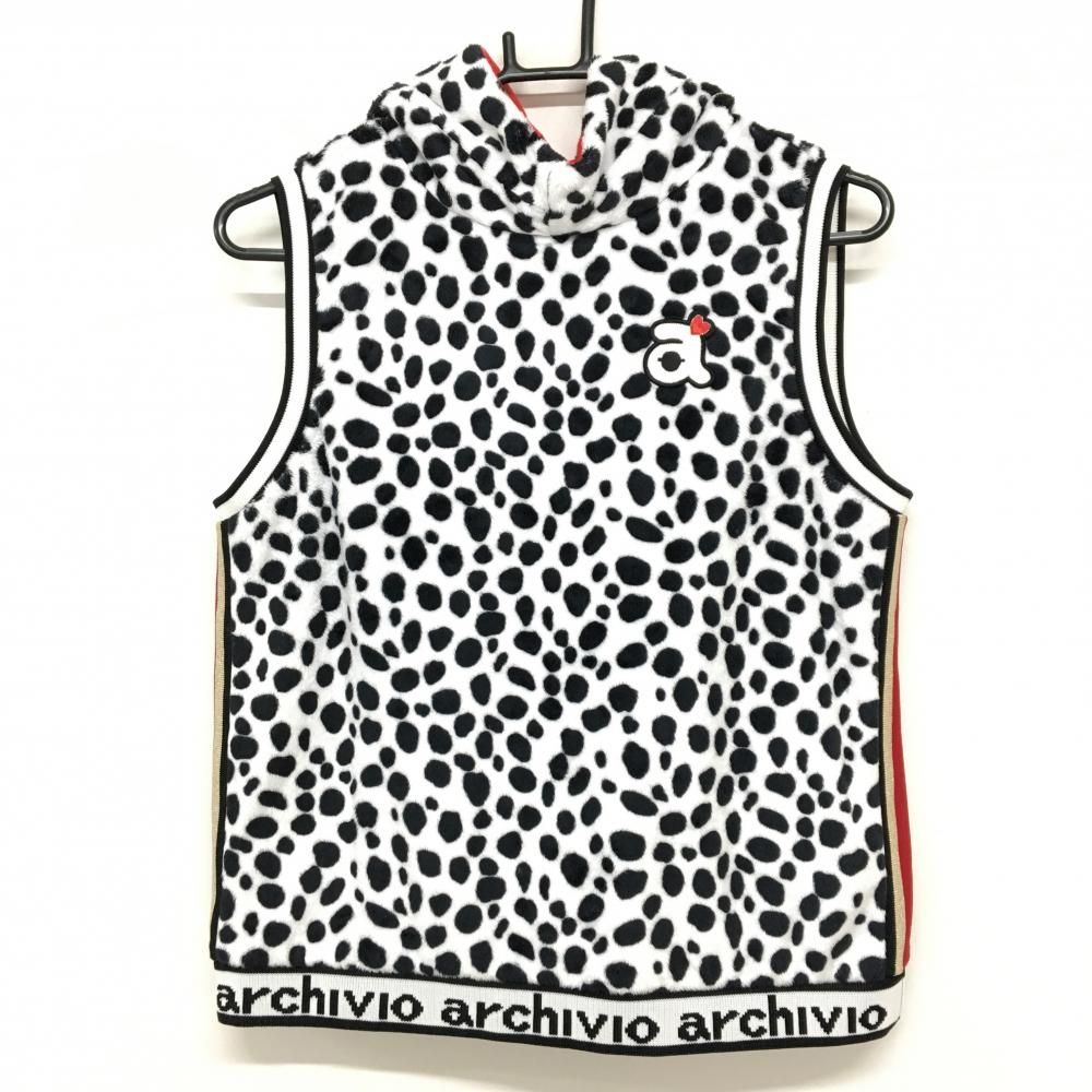 超美品】アルチビオ ベスト 白×黒 ダルメシアン 起毛 パーカー風