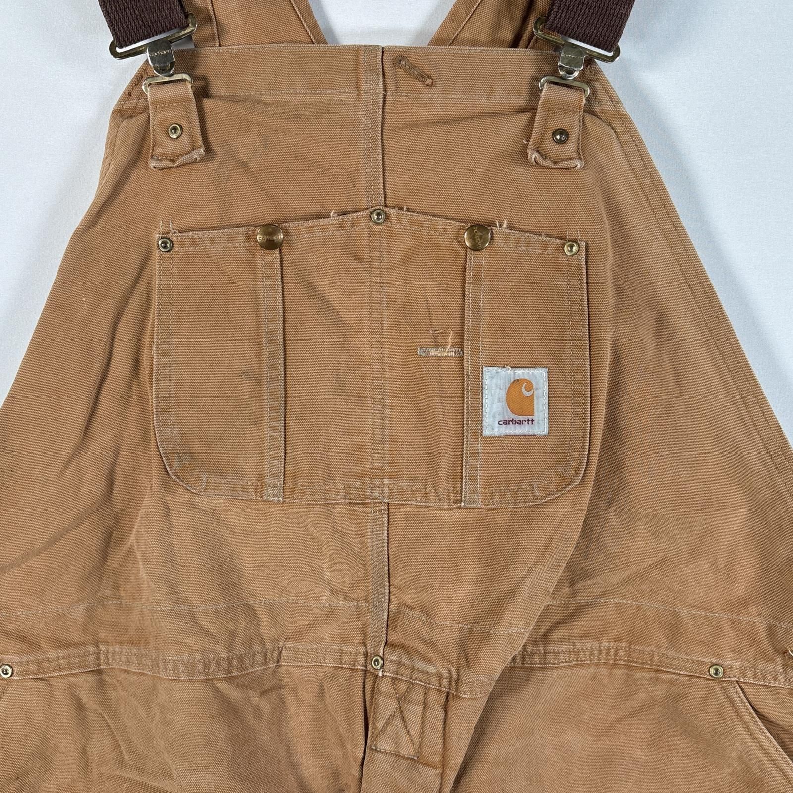 古着 カーハート Carhartt オーバーオール ダック ワンポイントロゴ