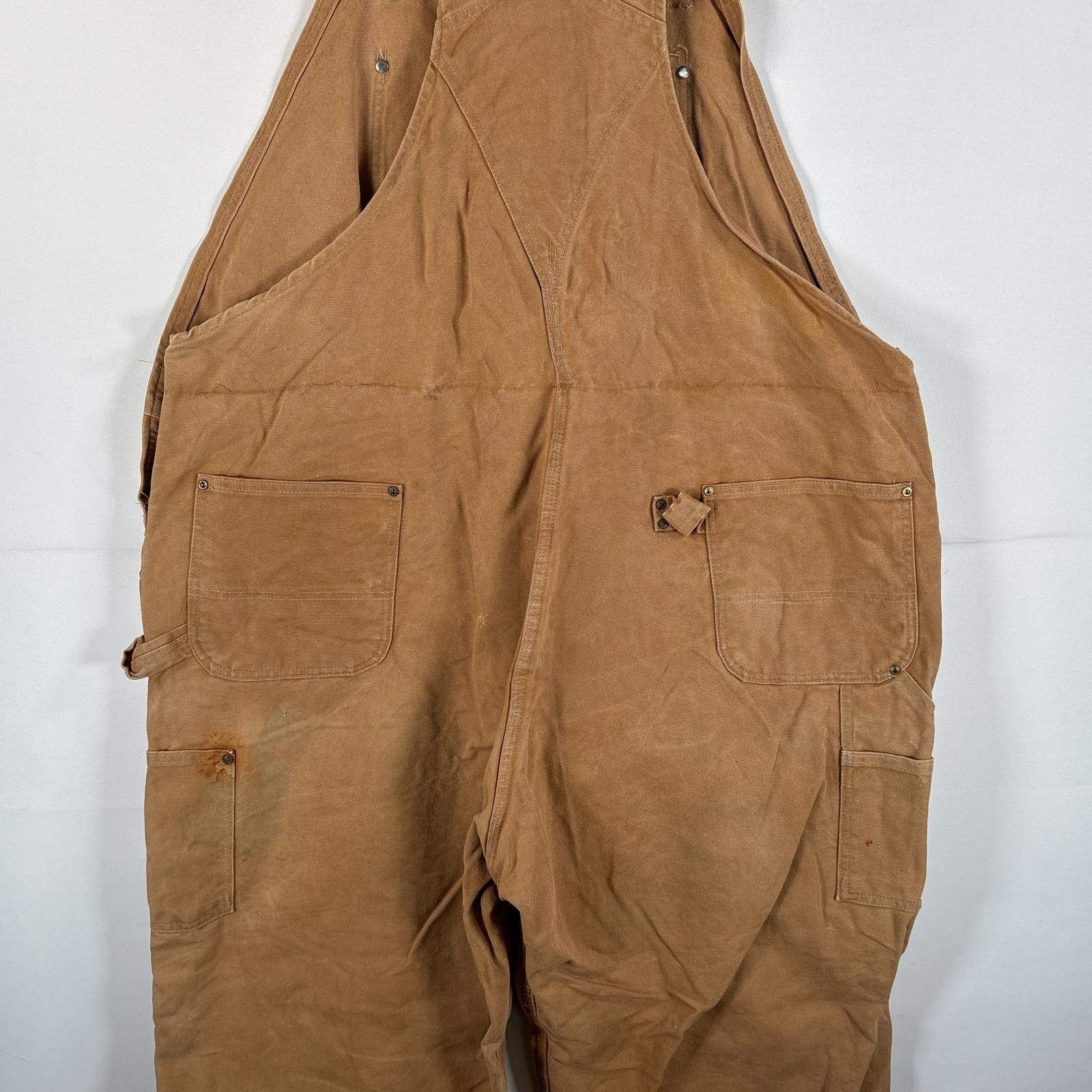 古着 カーハート Carhartt オーバーオール ダック ワンポイントロゴ