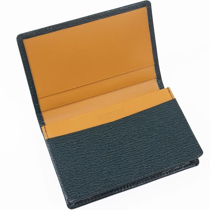 マッキントッシュフィロソフィー 牛革 名刺入れ ロイヤル メンズ グリーン 緑 定価13 200円 レザー パスケース プレゼント ギフト 無料ラッピング