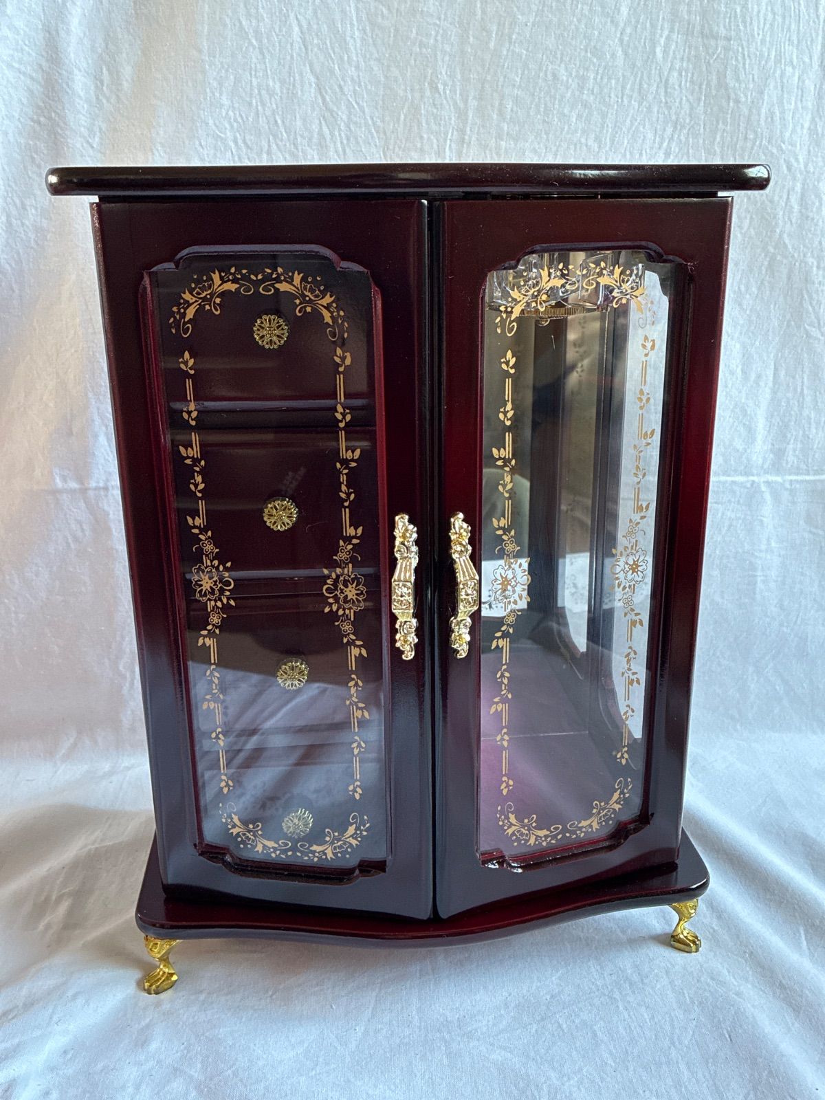 昭和レトロ】オルゴール付き ジュエリーボックス アクセサリーケース