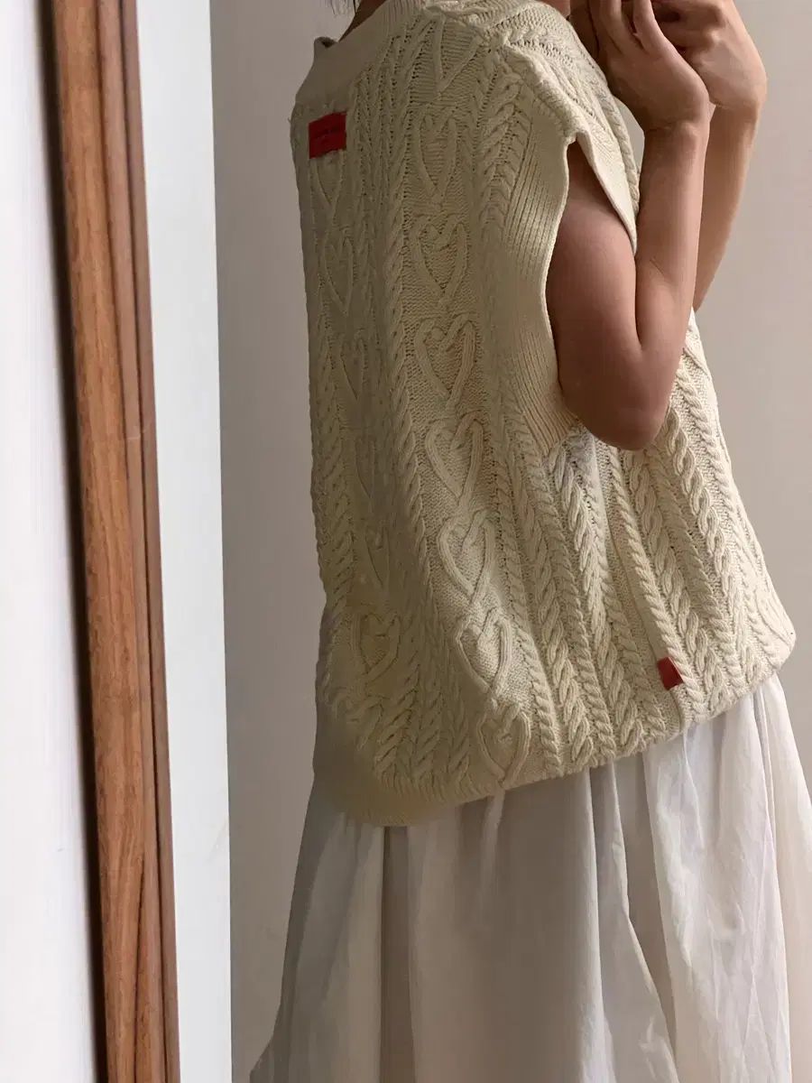  ウィメノン アイボリー ケーブル編み ニット ベスト ベスト ジレ ベスト ジレ ビスチェ