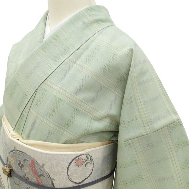 新古品】 紬 着物 袷 未使用 長野県 信州 松本紬 正絹 真綿紬 手織り