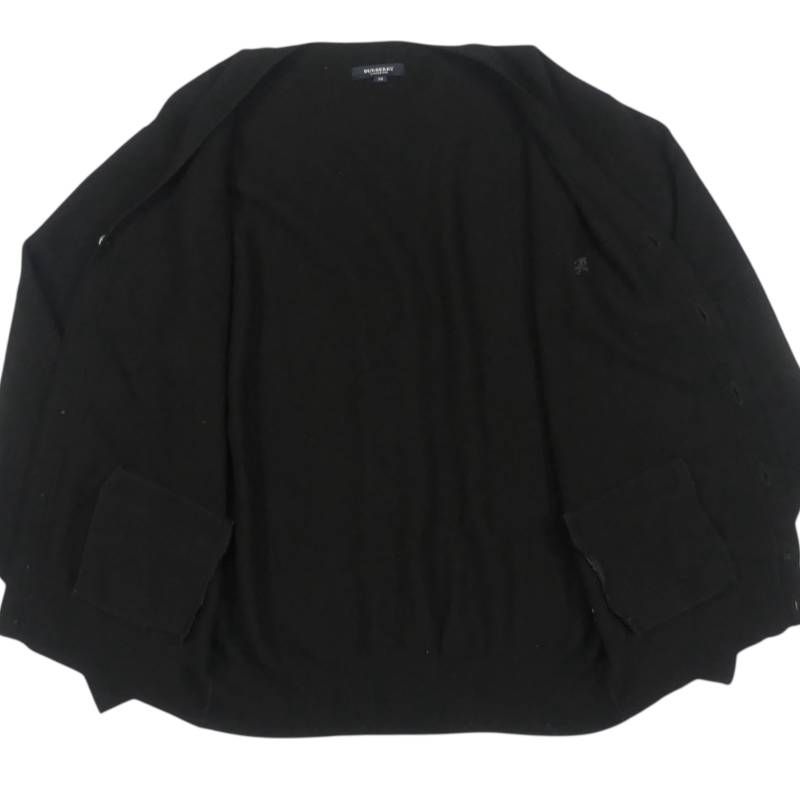 新品 バーバリー ロンドン 長袖 カーディガン レディース ブラック Mサイズ BURBERRY LONDON バーバリー カーディガン M ニット セーター ウール