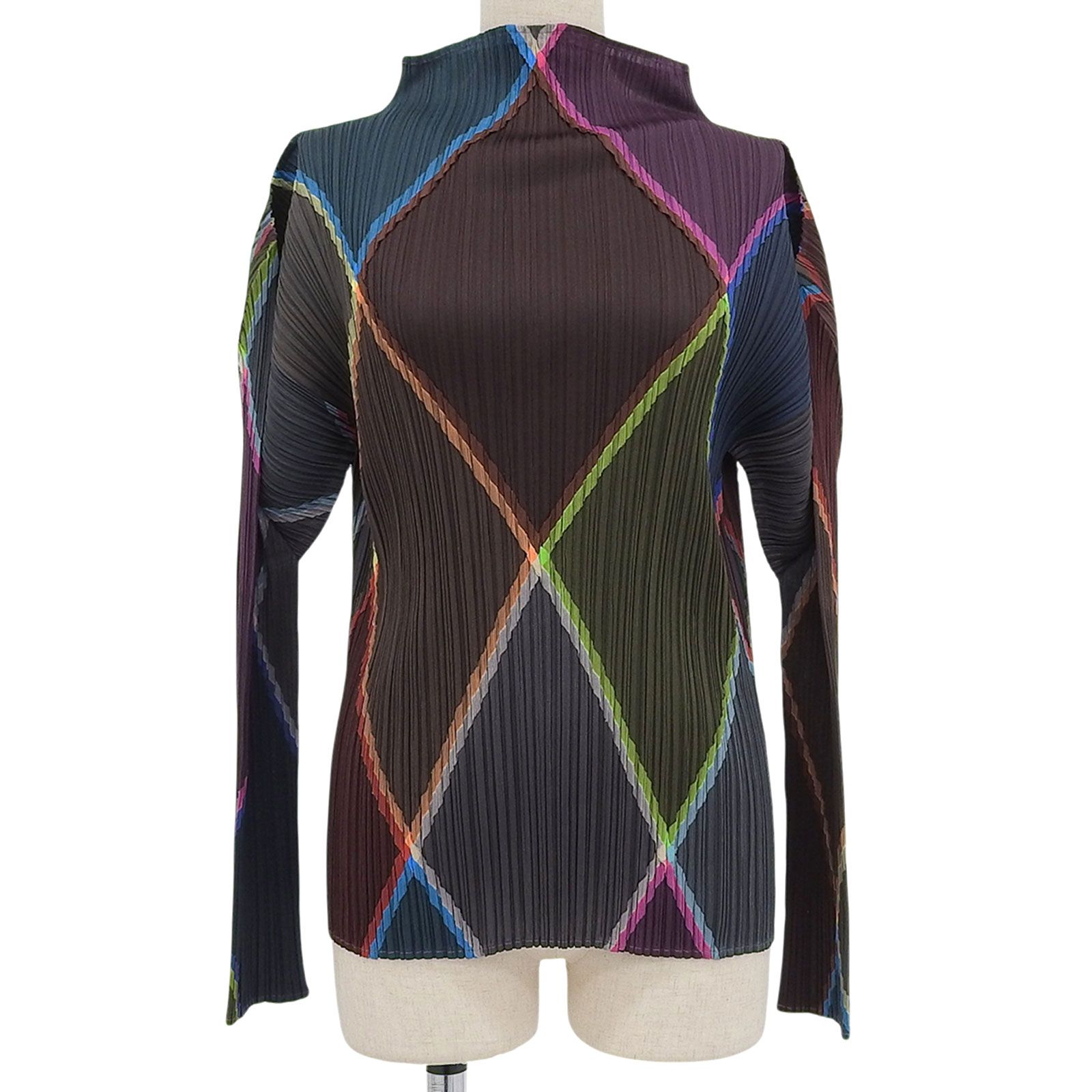 極美品✨PLEATS PLEASE プリーツ　長袖　トップス　マルチカラー 極美品△PLEATS PLEASE プリーツプリーズ イッセイミヤケ PP64-JK125
