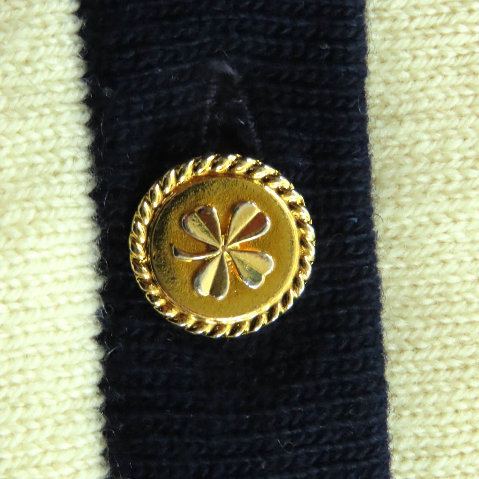 希少　シャネル　ココマーク　クローバーボタン　カシミヤロングカーディガン　ニット 極美品☆CHANEL シャネル ヴィンテージ カシミヤ100％ クローバー