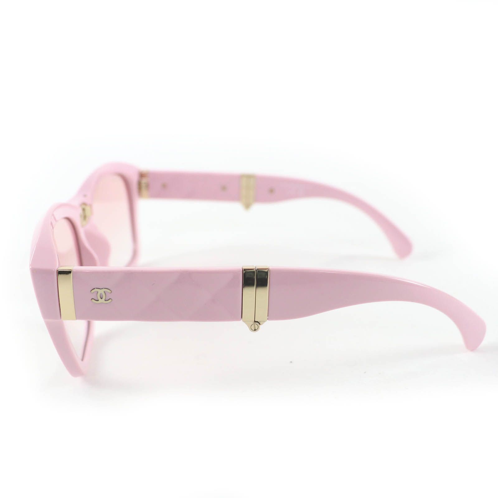 箱付き　シャネル　サングラス　ココマーク　リムレス　ラインストーン　ピンク CHANEL】シャネル サングラス ココマーク ラインストーン ピンク 05256