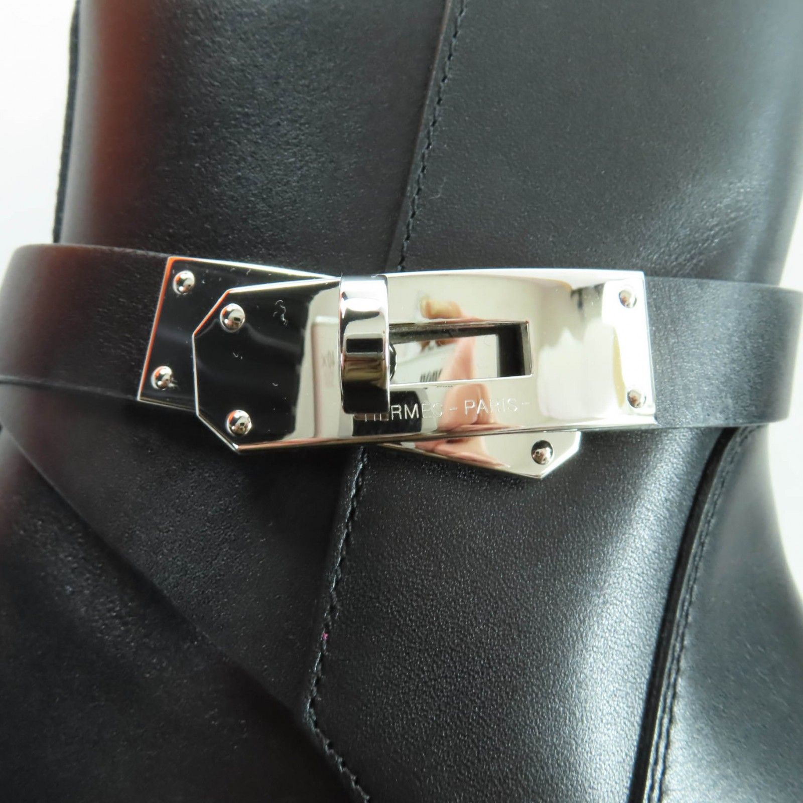 美品☆HERMES エルメス ネオ シルバー金具 ケリーバックル レザー