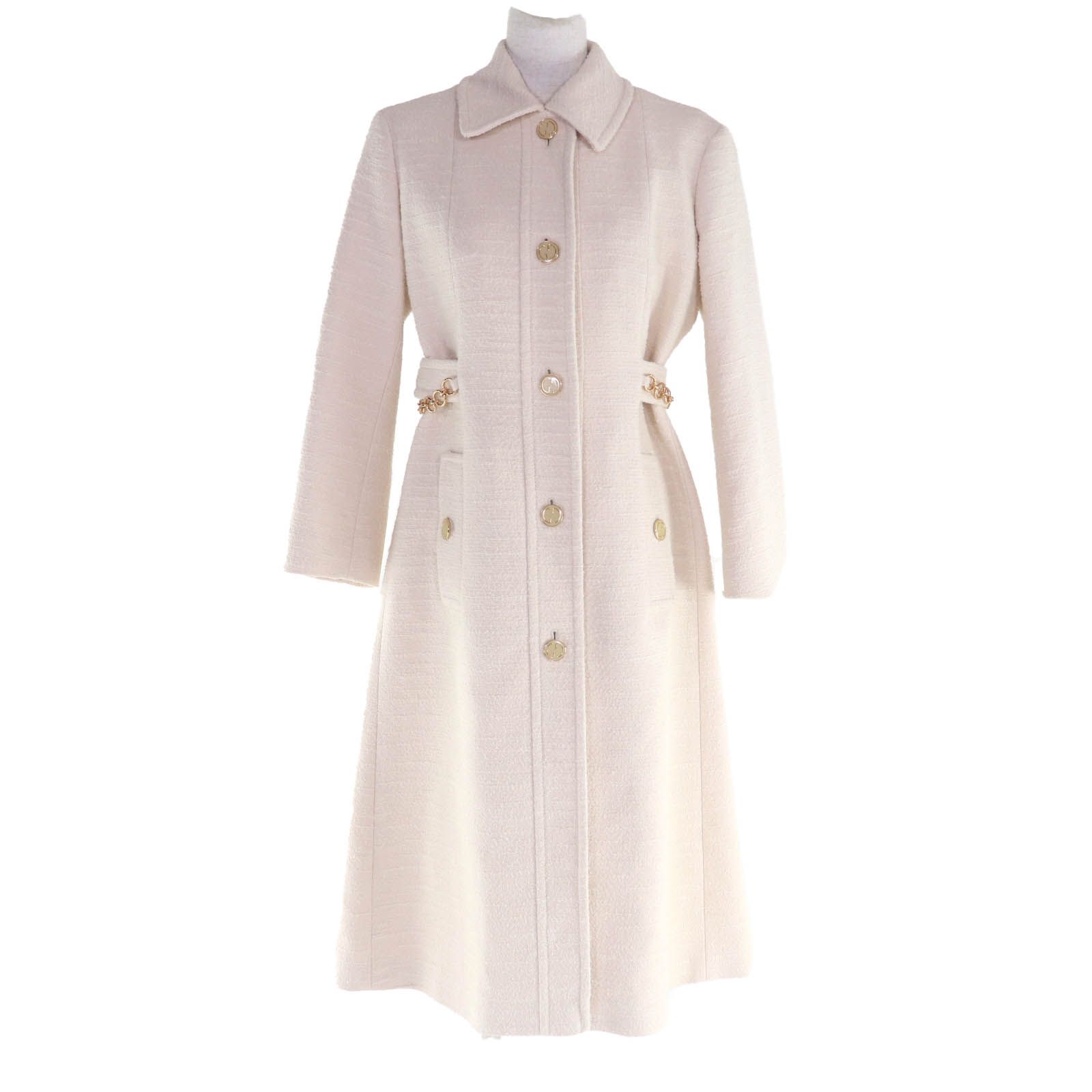 極美品☆GUCCI グッチ 686459 GGボタン付 チェーン装飾 ロング丈