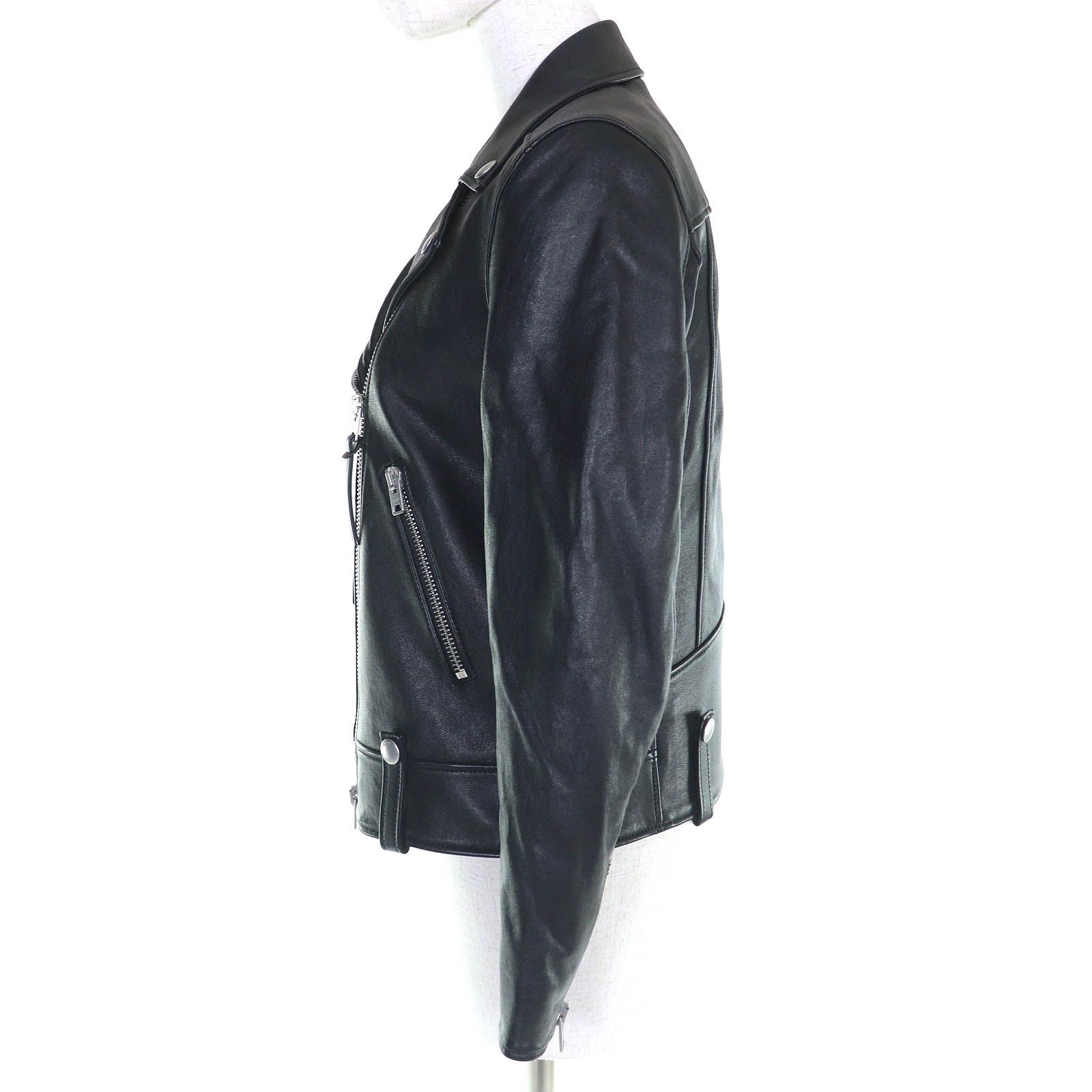 極美品△COACH コーチ 3725 ロゴボタン ラムレザー 中綿 ダブル