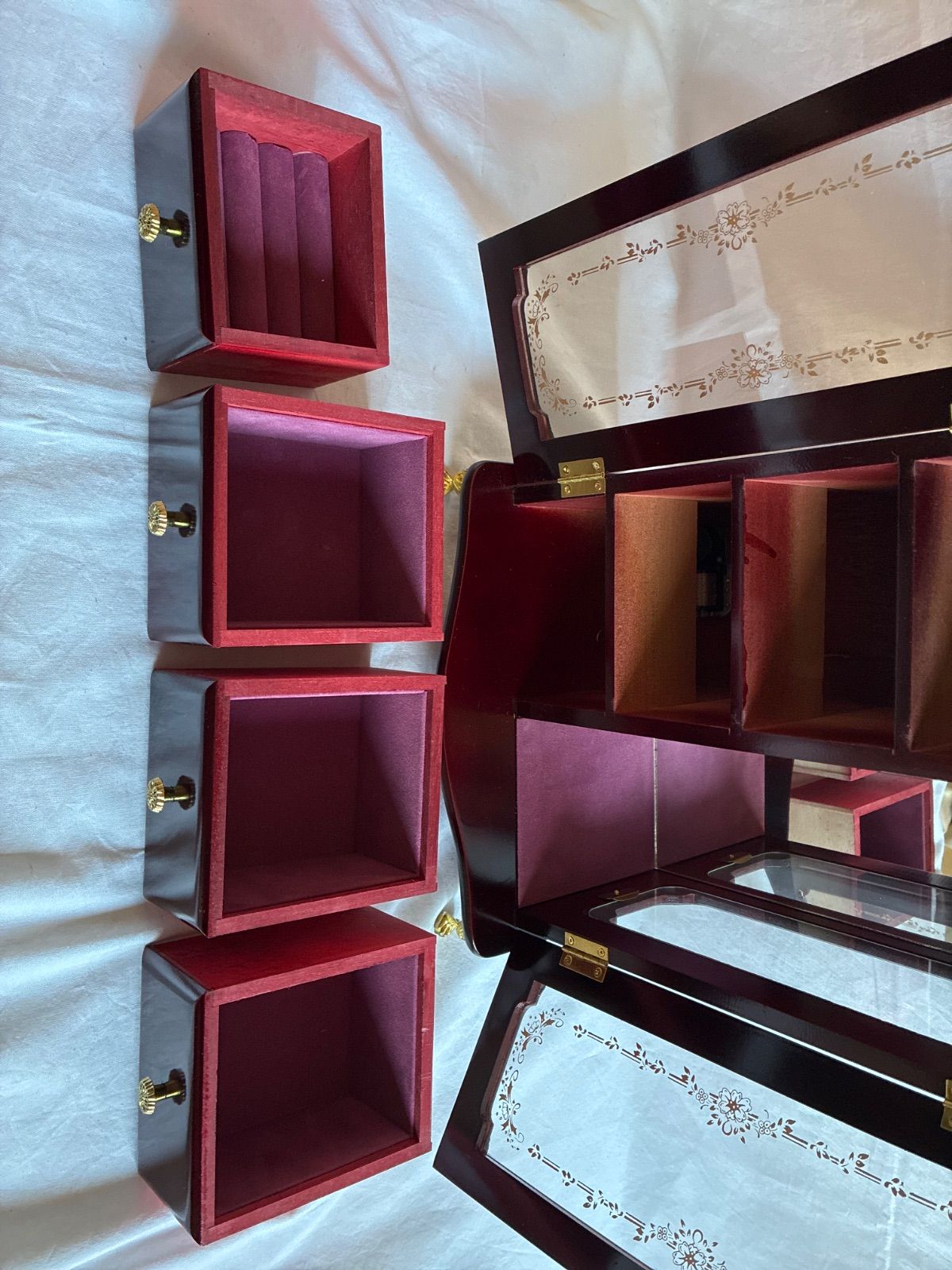 昭和レトロ】オルゴール付き ジュエリーボックス アクセサリーケース