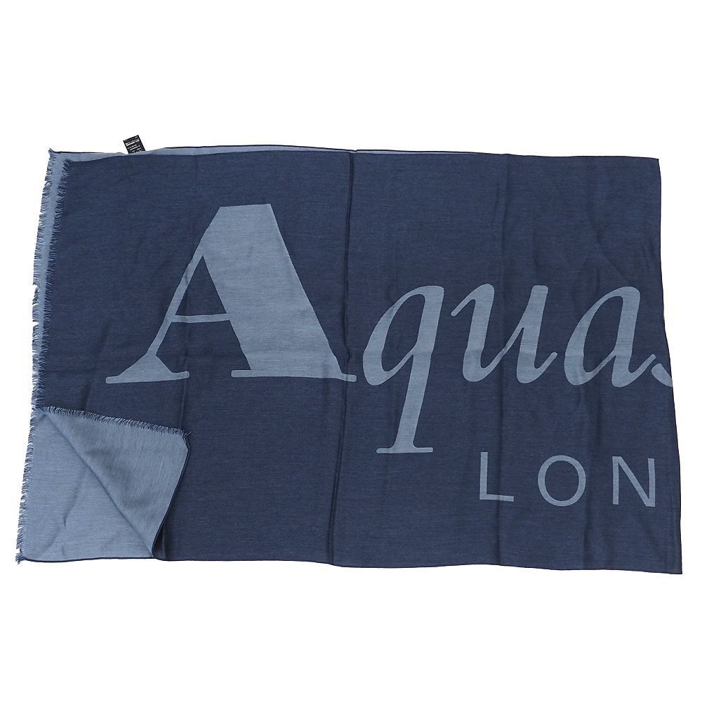 Aquascutum イタリア製 ストール ネイビー 定価33000円 アクアスキュータム メンズ 5 P 3 L 06107 KEC 15
