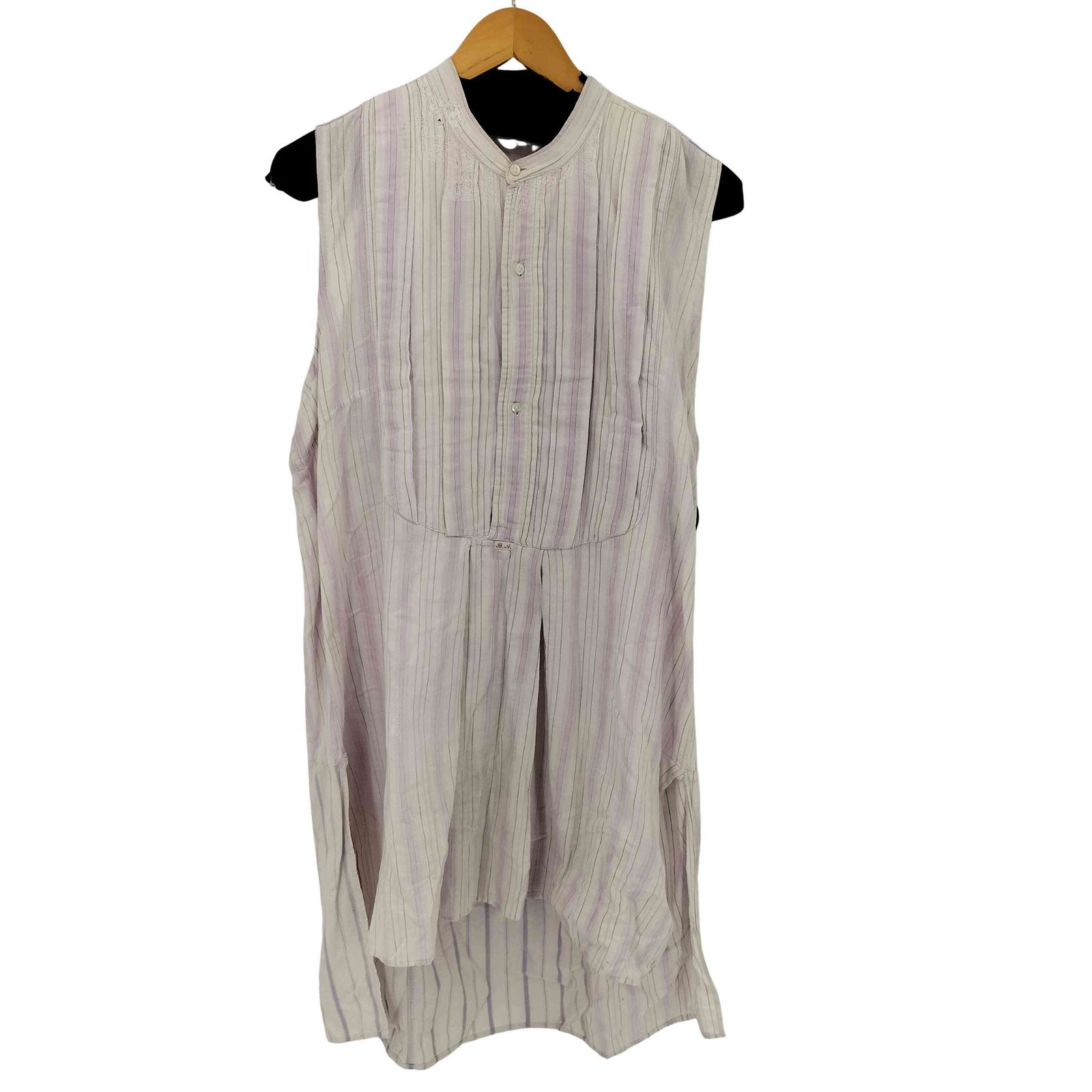 ユーズドフルギ 古着 ビンテージ ユーロ コットンストライプ スモック ノースリーブ メンズ 表記無