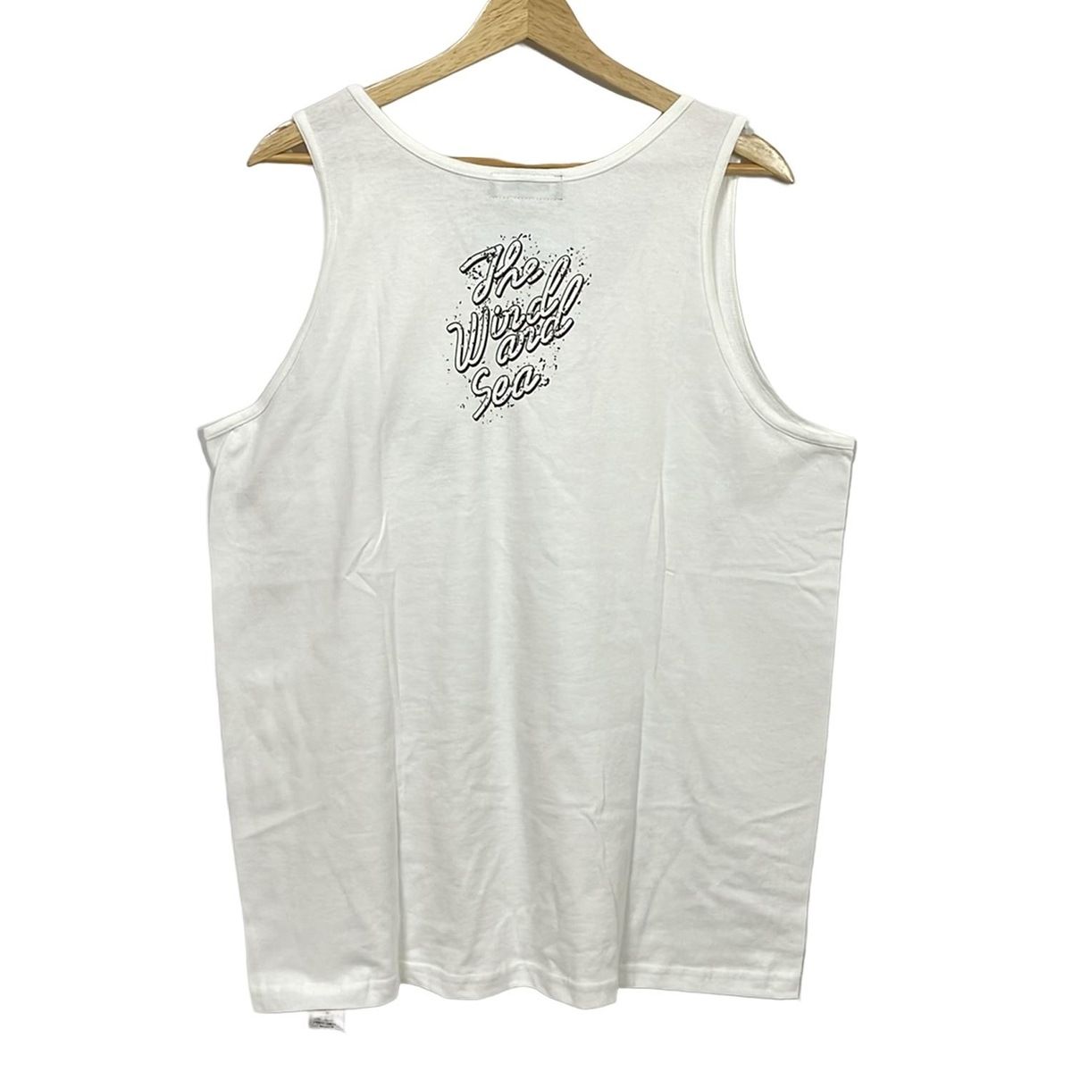 WIND AND SEA ウィンダンシー ノースリーブTシャツ サイズL レディース - 白×黒 クルーネック the Rolling Stornesコラボ