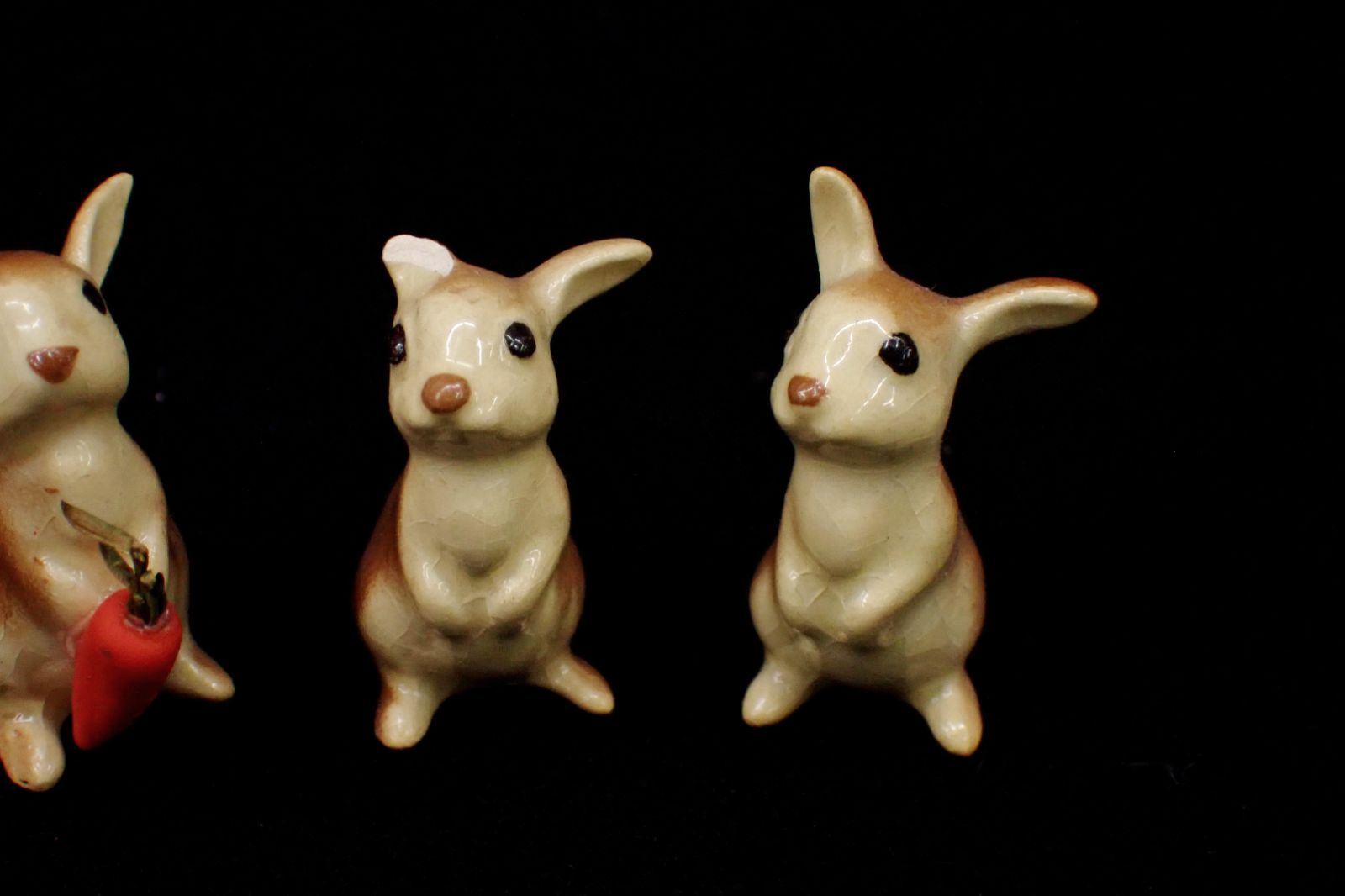 【リュヌとリュカさま】vintage ❀ ヴィンテージ ウサギのフィギュア(a) △08 Hagen-Renaker ヘイゲンリネカー ウサギ/ラビット 3体△ブラウン